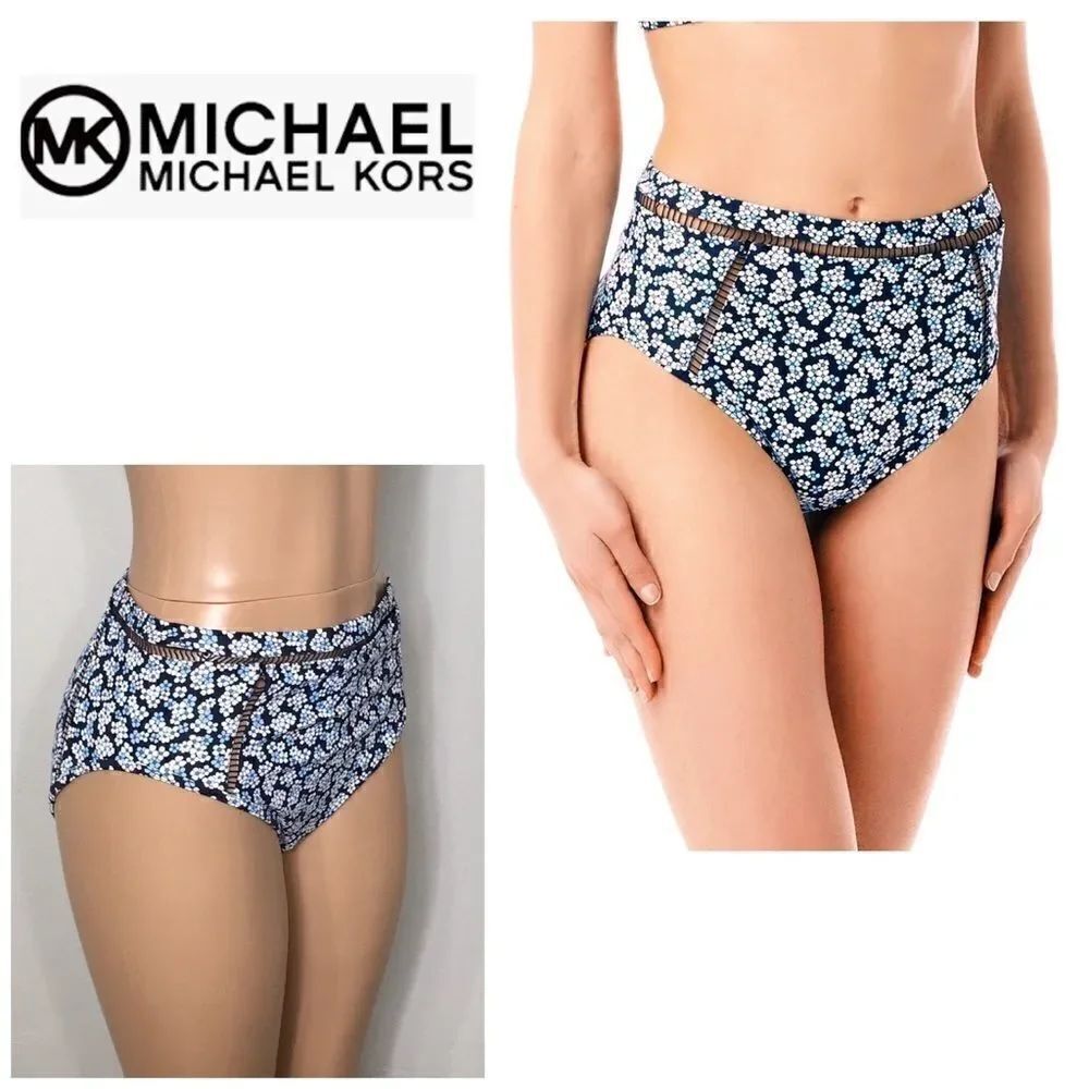Michael Kors floral high rise bikini bottoms. NWT